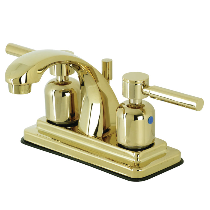 Concord KB4642DL Two-Handle 3-Hole Deck Mount 4" Centerset Bathroom Faucet with Plastic Pop-Up, Polished Brass