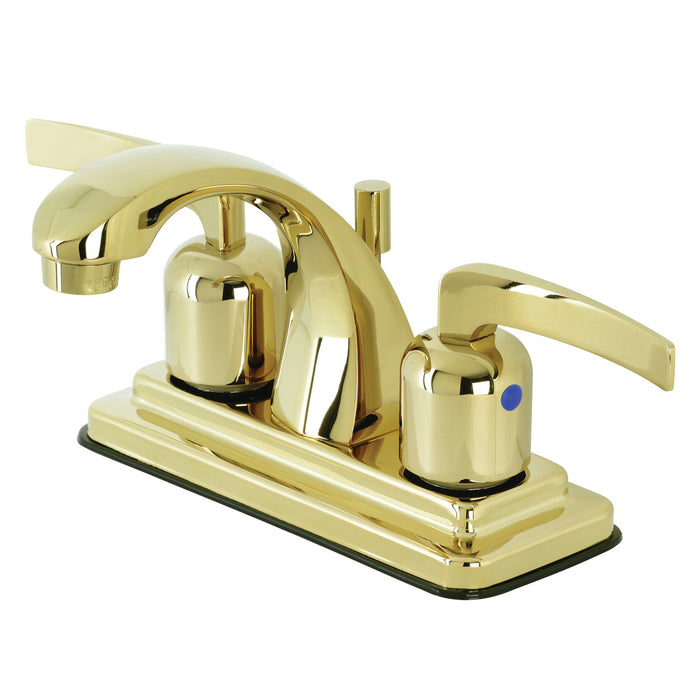 Centurion KB4642EFL Two-Handle 3-Hole Deck Mount 4" Centerset Bathroom Faucet with Plastic Pop-Up, Polished Brass