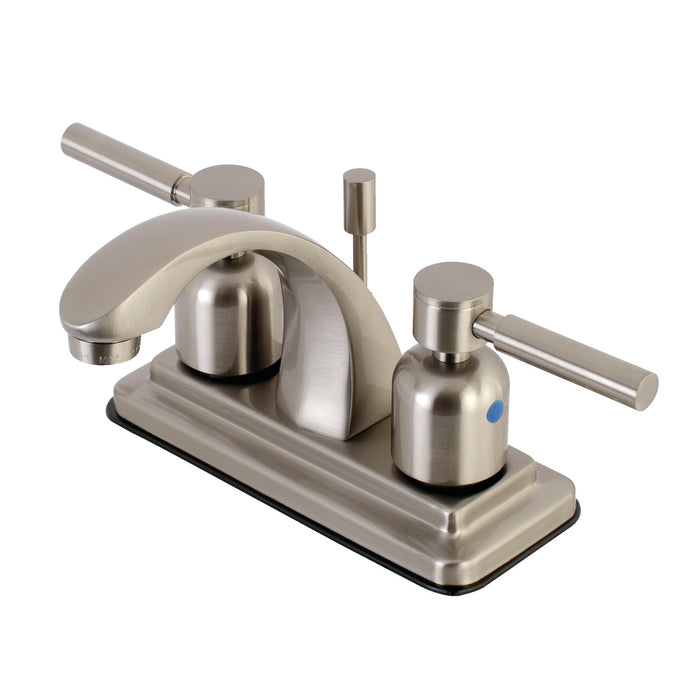 Concord KB4648DL Two-Handle 3-Hole Deck Mount 4" Centerset Bathroom Faucet with Plastic Pop-Up, Brushed Nickel
