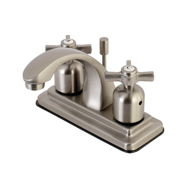 Kingston Tulare KB4648ZX - Millennium Double-Handle 3-Hole Deck Mount 4-Inch Centerset Bathroom Faucet with Pop-Up Drain, Brushed Nickel
