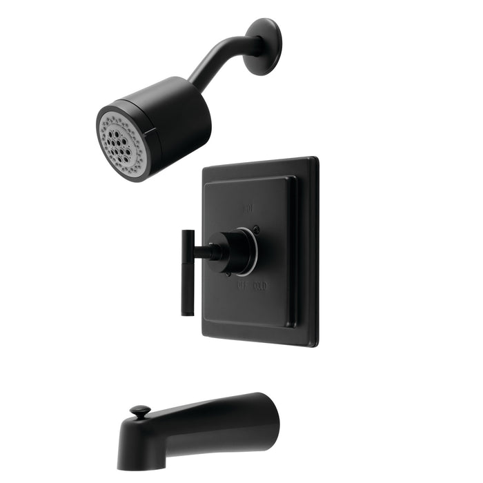 Kingston Sona KB4650CKL - Kaiser Single-Handle Pressure Balanced Tub and Shower Faucet, Matte Black