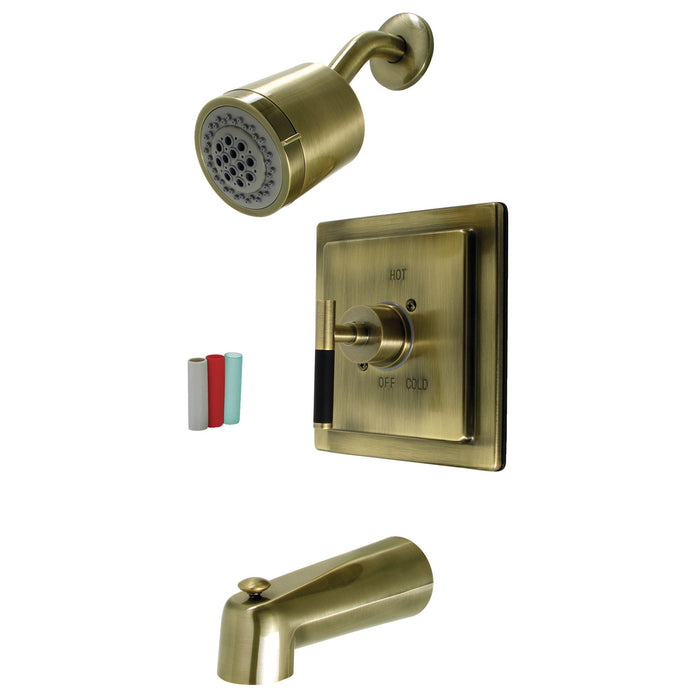 Kaiser KB4653CKL Single-Handle 3-Hole Wall Mount Tub and Shower Faucet, Antique Brass