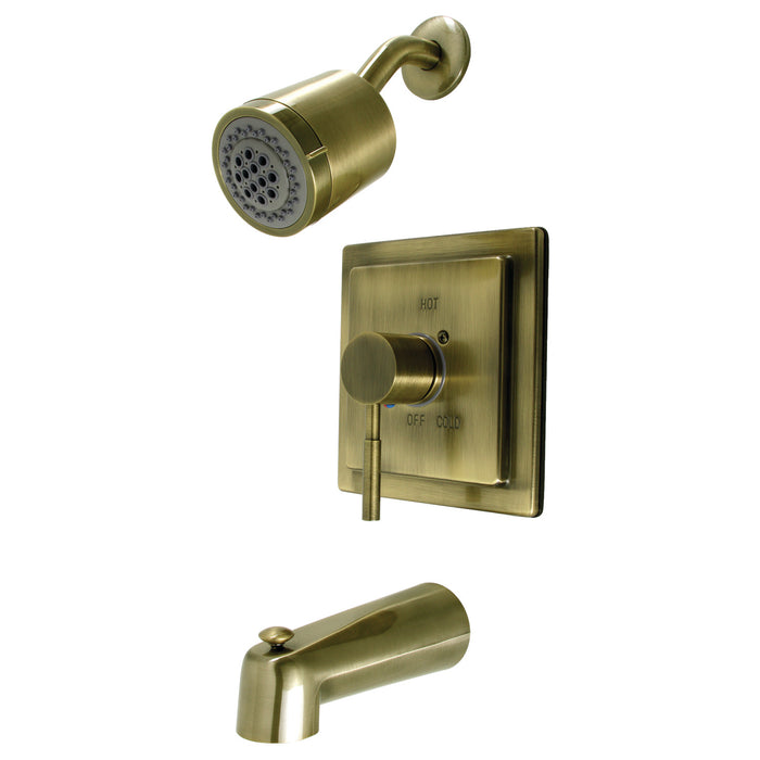 Concord KB4653DL Single-Handle 3-Hole Wall Mount Tub and Shower Faucet, Antique Brass