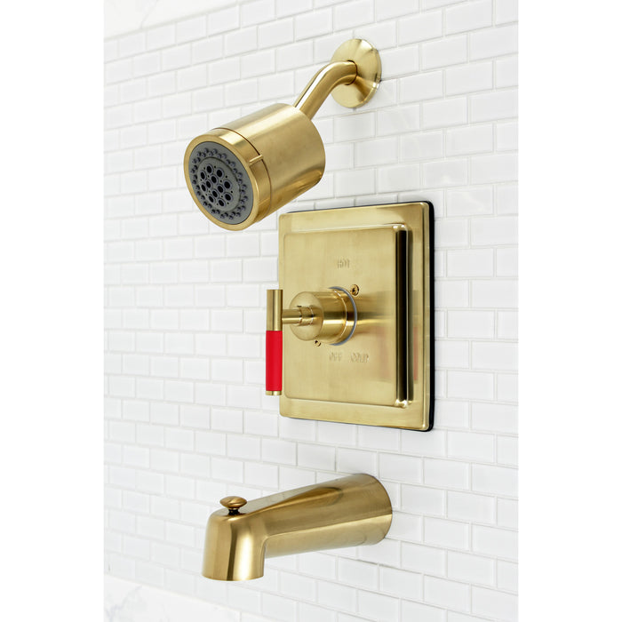 Kaiser KB4657CKL Single-Handle 3-Hole Wall Mount Tub and Shower Faucet, Brushed Brass