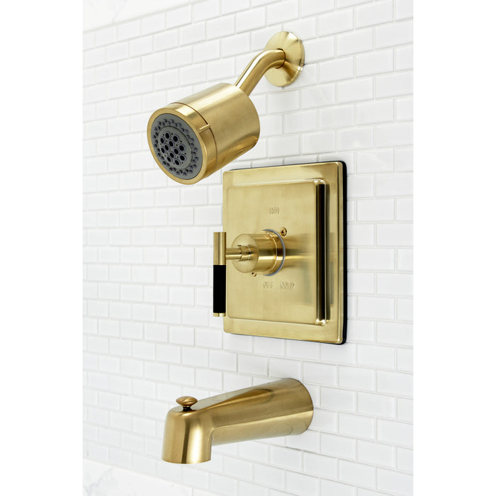 Kaiser KB4657CKL Single-Handle 3-Hole Wall Mount Tub and Shower Faucet, Brushed Brass