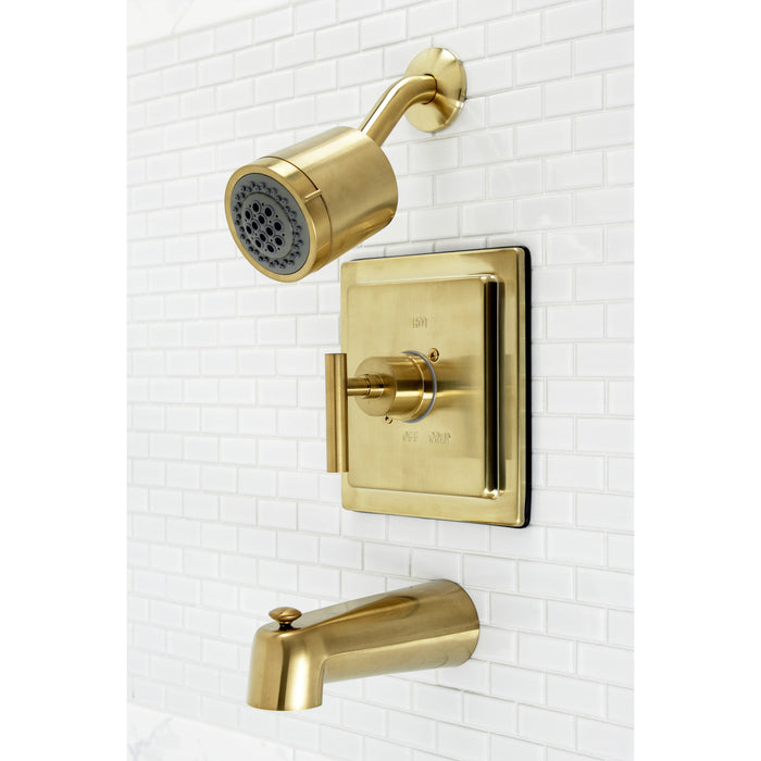 Manhattan KB4657CML Single-Handle 3-Hole Wall Mount Tub and Shower Faucet, Brushed Brass