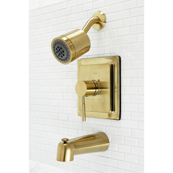 Concord KB4657DL Single-Handle 3-Hole Wall Mount Tub and Shower Faucet, Brushed Brass