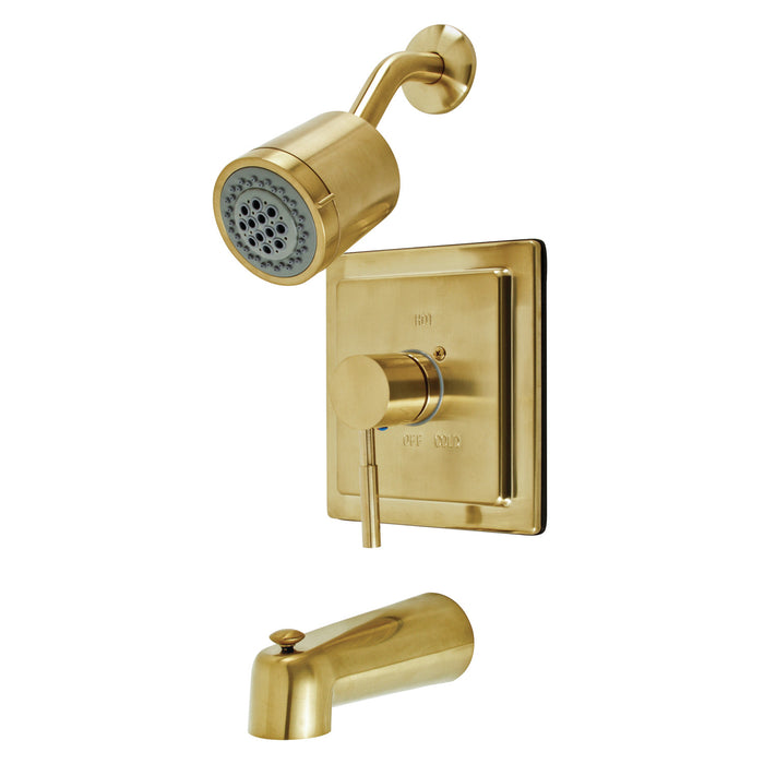 Concord KB4657DL Single-Handle 3-Hole Wall Mount Tub and Shower Faucet, Brushed Brass
