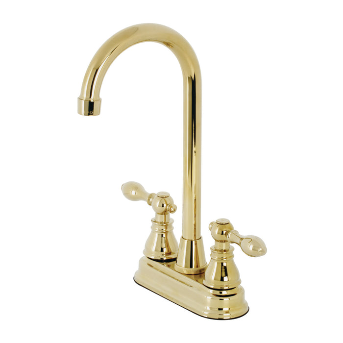 American Classic KB492ACL Two-Handle 2-Hole Deck Mount Bar Faucet, Polished Brass