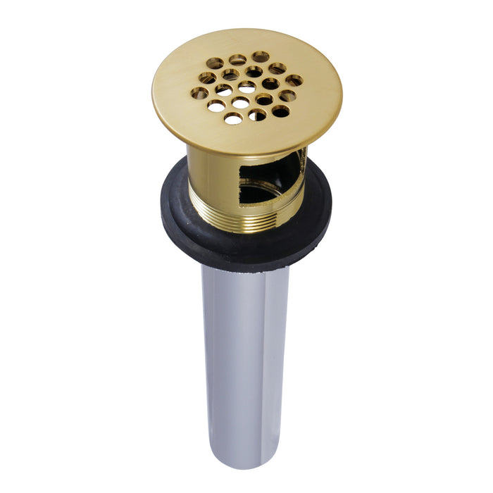 Trimscape KB5007 Brass Grid Bathroom Sink Drain with Overflow, 17 Gauge, Brushed Brass