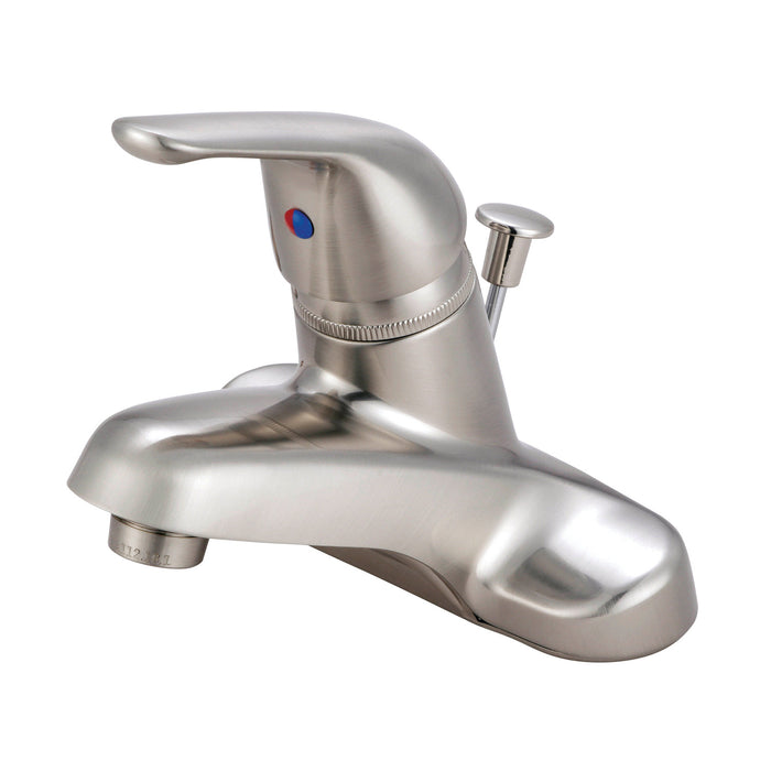 Chatham KB548 Single-Handle 3-Hole Deck Mount 4" Centerset Bathroom Faucet with Plastic Pop-Up, Brushed Nickel