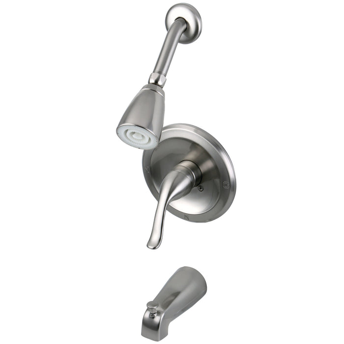 Yosemite KB5538YL Single-Handle 3-Hole Wall Mount Tub and Shower Faucet, Brushed Nickel