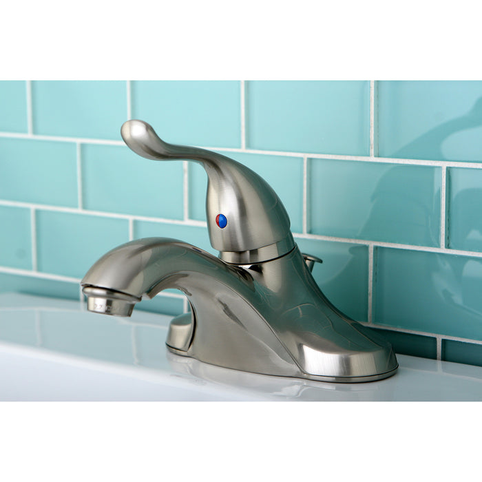 Yosemite KB5548YL Single-Handle 3-Hole Deck Mount 4" Centerset Bathroom Faucet with Plastic Pop-Up, Brushed Nickel