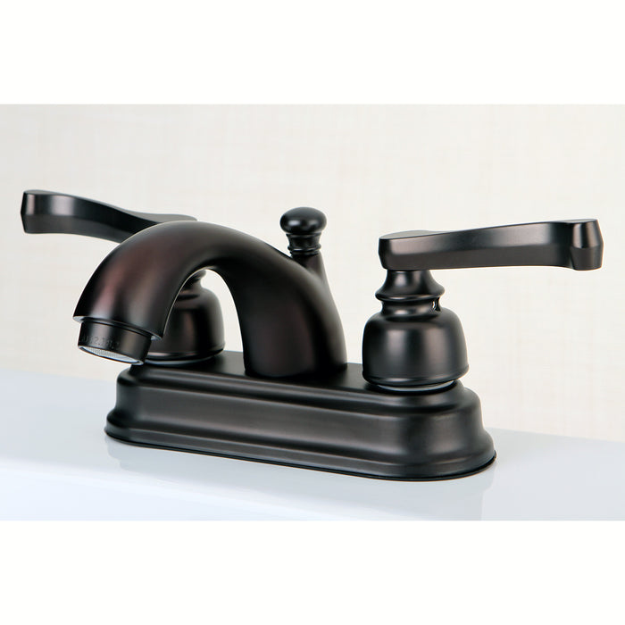 Royale KB5605FL Two-Handle 3-Hole Deck Mount 4" Centerset Bathroom Faucet with Plastic Pop-Up, Oil Rubbed Bronze
