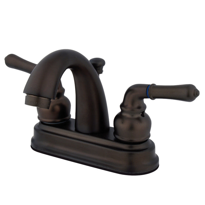 Naples KB5615NML Two-Handle 3-Hole Deck Mount 4" Centerset Bathroom Faucet with Plastic Pop-Up, Oil Rubbed Bronze