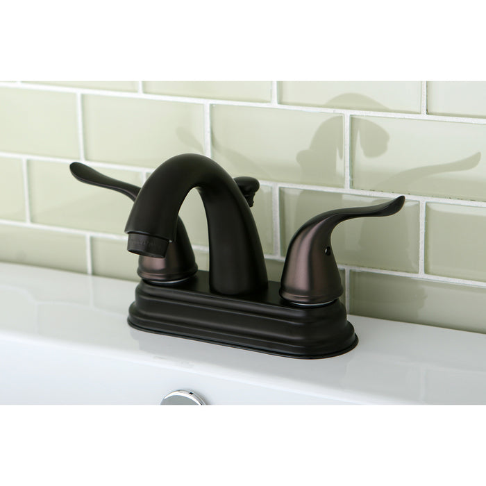 Yosemite KB5615YL Two-Handle 3-Hole Deck Mount 4" Centerset Bathroom Faucet with Plastic Pop-Up, Oil Rubbed Bronze