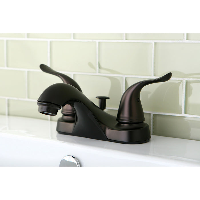 Yosemite KB5625YL Two-Handle 3-Hole Deck Mount 4" Centerset Bathroom Faucet with Plastic Pop-Up, Oil Rubbed Bronze