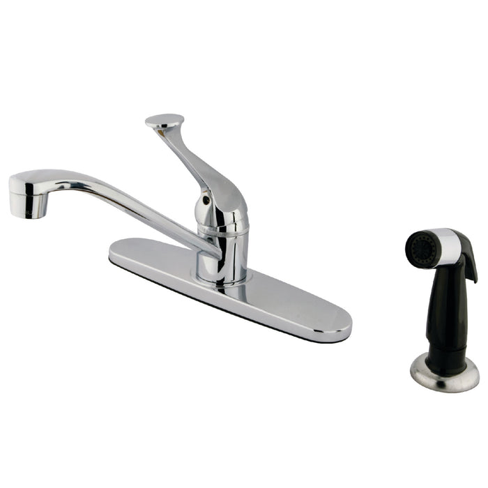Chatham KB572 Single-Handle 2-or-4 Hole Deck Mount 8" Centerset Kitchen Faucet with Side Sprayer, Polished Chrome