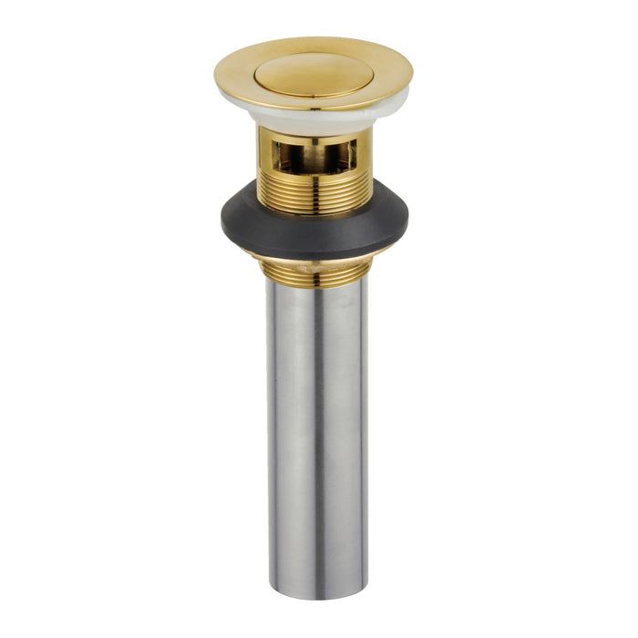 Complement KB6007 Brass Push Pop-Up Bathroom Sink Drain with Overflow, Brushed Brass