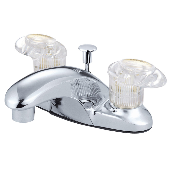 Legacy KB6151 Two-Handle 3-Hole Deck Mount 4" Centerset Bathroom Faucet with Plastic Pop-Up, Polished Chrome