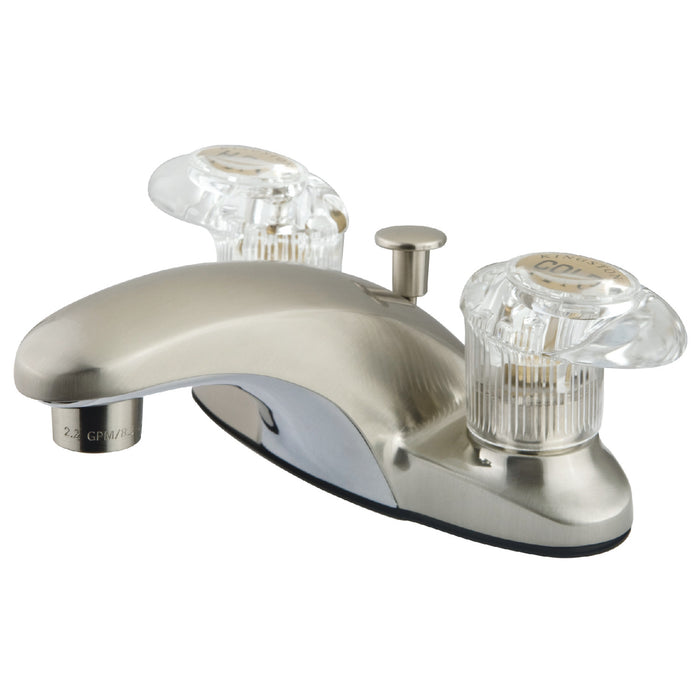 Legacy KB6158ALL Two-Handle 3-Hole Deck Mount 4" Centerset Bathroom Faucet with Plastic Pop-Up, Brushed Nickel