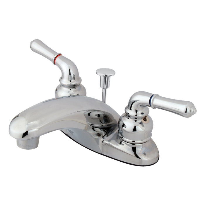 Magellan KB621 Two-Handle 3-Hole Deck Mount 4" Centerset Bathroom Faucet with Plastic Pop-Up, Polished Chrome