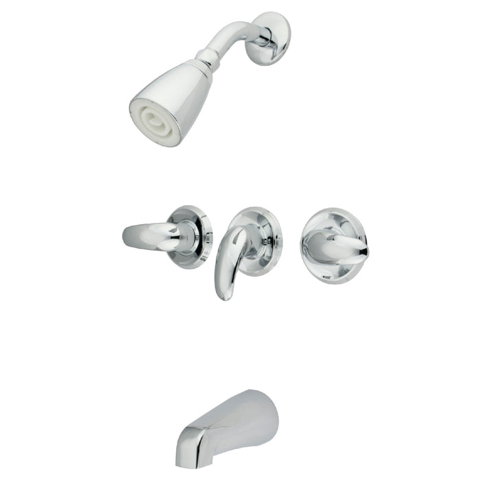 Legacy KB6231LL Three-Handle 5-Hole Wall Mount Tub and Shower Faucet, Polished Chrome