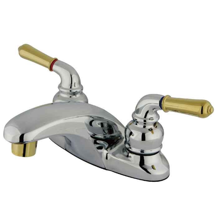Magellan KB624LP Two-Handle 3-Hole Deck Mount 4" Centerset Bathroom Faucet, Polished Chrome/Polished Brass