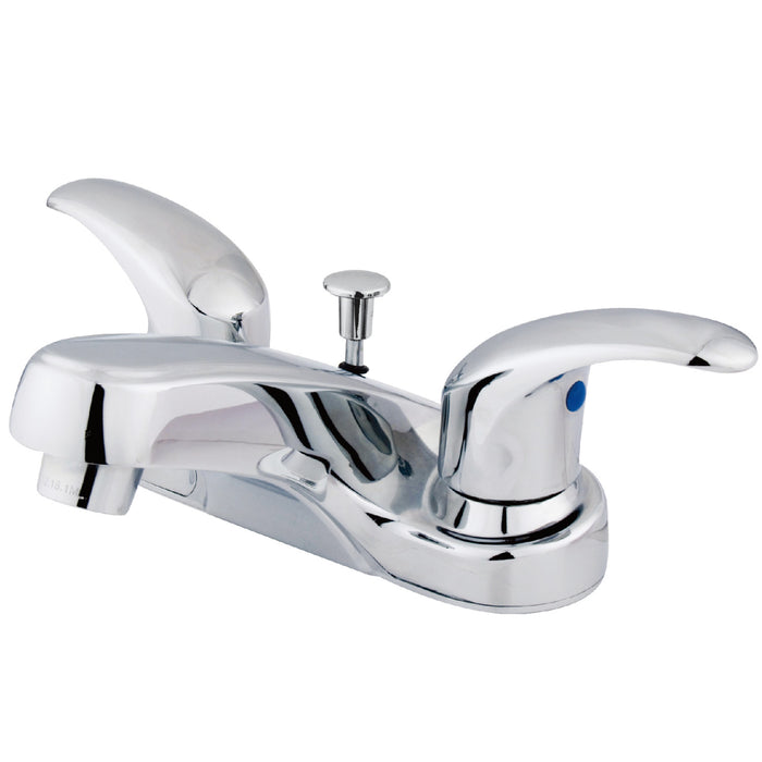 Legacy KB6251LL Two-Handle 3-Hole Deck Mount 4" Centerset Bathroom Faucet with Plastic Pop-Up, Polished Chrome