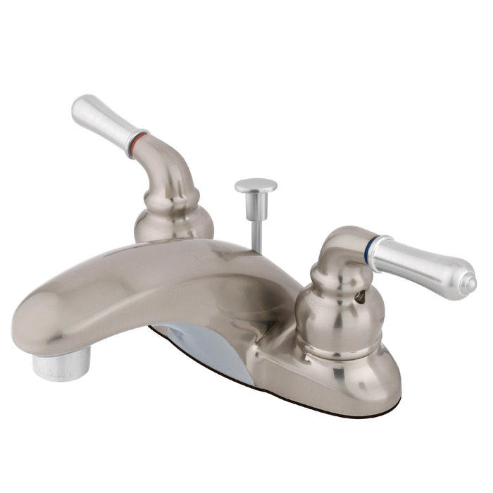 Magellan KB627 Two-Handle 3-Hole Deck Mount 4" Centerset Bathroom Faucet with Plastic Pop-Up, Brushed Nickel/Polished Chrome