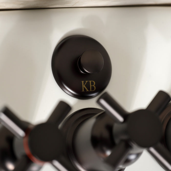 Kingston Sona KB6325DX - Concord Three-Handle Deck Mount Vertical Spray Bidet Faucet with Brass Pop-Up, Oil Rubbed Bronze