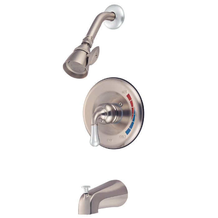Magellan KB637T Single-Handle 3-Hole Wall Mount Tub and Shower Faucet Trim Only, Brushed Nickel/Polished Chrome