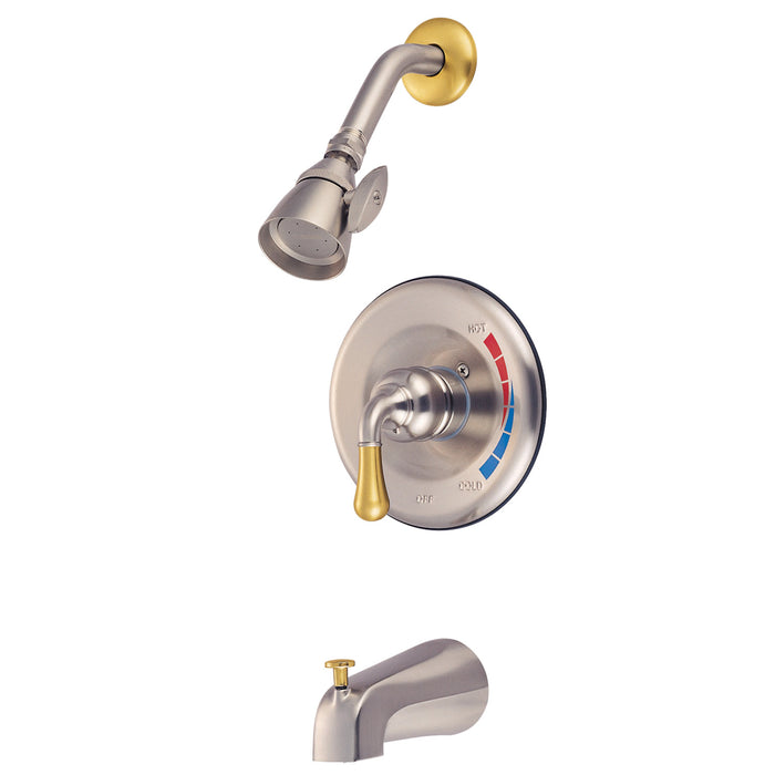 Magellan KB639T Single-Handle 3-Hole Wall Mount Tub and Shower Faucet Trim Only, Brushed Nickel/Polished Brass