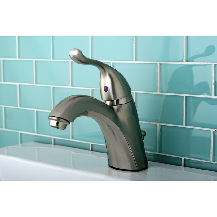 Yosemite KB6408YL Single-Handle 1-Hole Deck Mount Bathroom Faucet with Plastic Pop-Up, Brushed Nickel