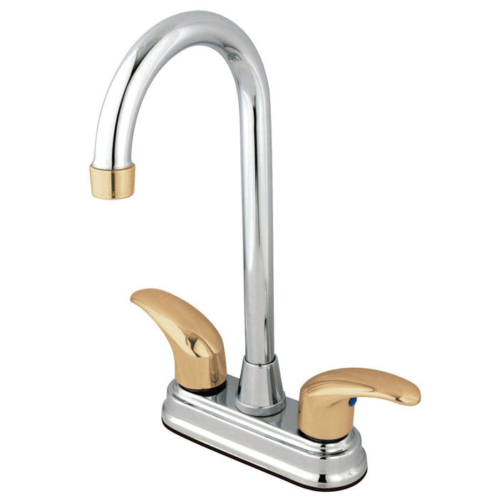Legacy KB6494LL Two-Handle 2-Hole Deck Mount Bar Faucet, Polished Chrome/Polished Brass