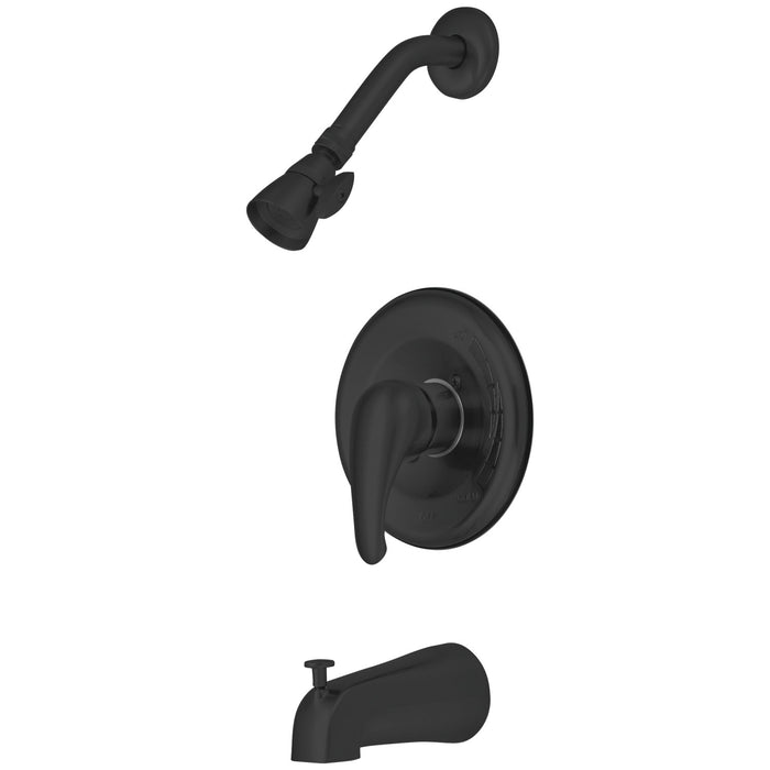 Chatham KB650 Single-Handle 3-Hole Wall Mount Tub and Shower Faucet, Matte Black