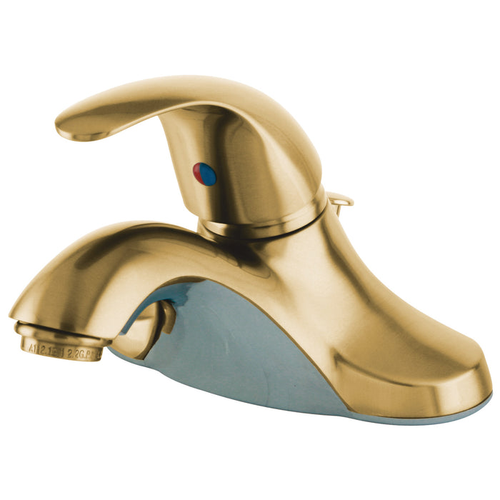 Legacy KB6542LL Single-Handle 3-Hole Deck Mount 4" Centerset Bathroom Faucet with Plastic Pop-Up, Polished Brass