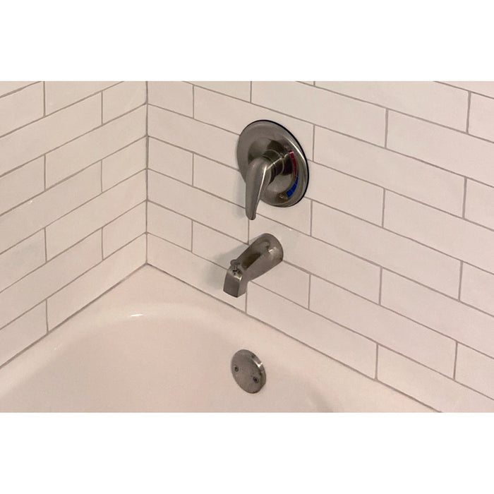 Chatham KB658 Single-Handle 3-Hole Wall Mount Tub and Shower Faucet, Brushed Nickel