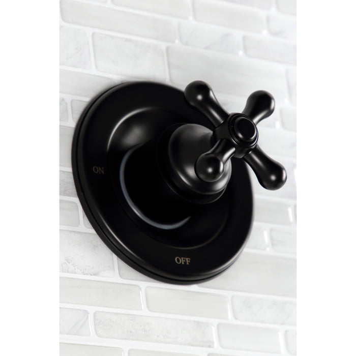 Kingston Heirloom KB660AX - Vintage Double-Handle Pressure Balanced Tub and Shower Faucet, Matte Black