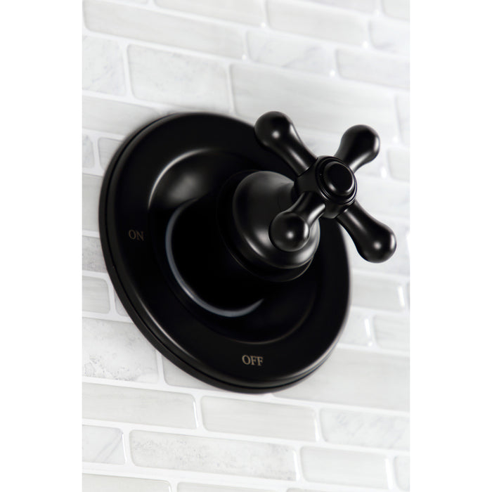 Vintage KB660AX Two-Handle 4-Hole Wall Mount Tub and Shower Faucet, Matte Black