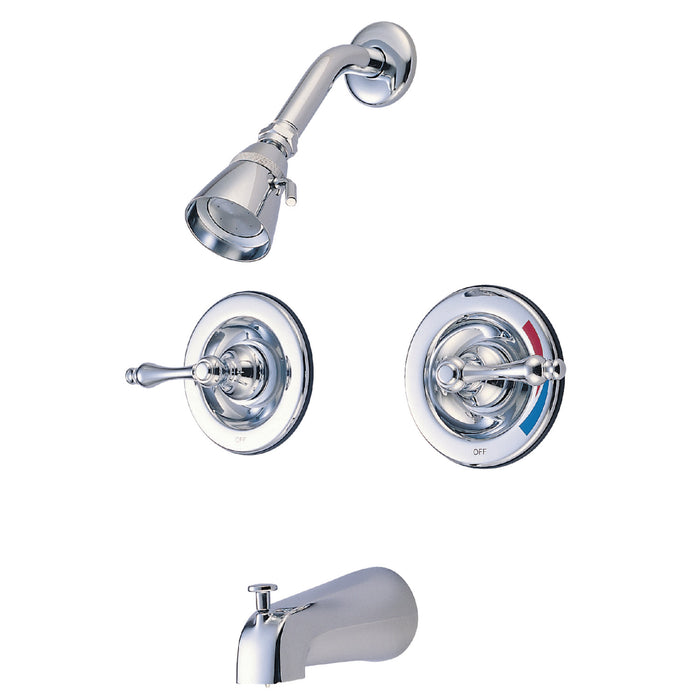 Vintage KB661AL Two-Handle 4-Hole Wall Mount Tub and Shower Faucet, Polished Chrome