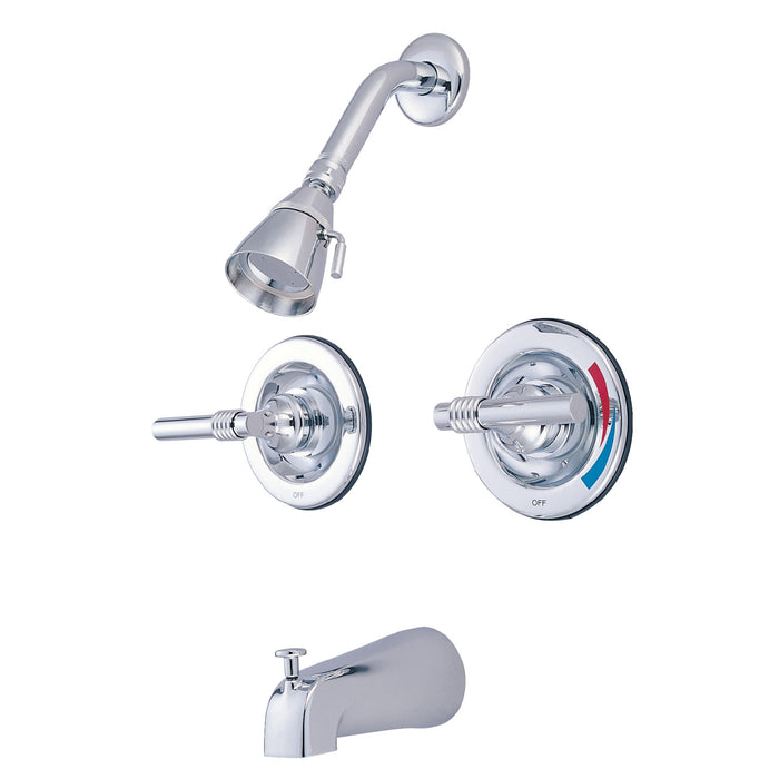 Vintage KB661ML Two-Handle 4-Hole Wall Mount Tub and Shower Faucet, Polished Chrome