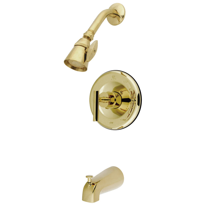 Manhattan KB6632CML Single-Handle 3-Hole Wall Mount Tub and Shower Faucet, Polished Brass