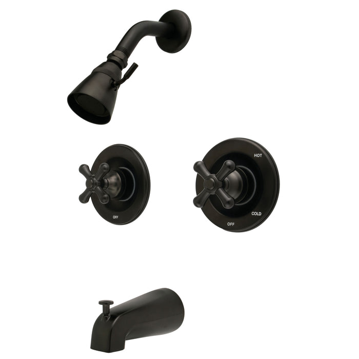 Vintage KB665AX Two-Handle 4-Hole Wall Mount Tub and Shower Faucet, Oil Rubbed Bronze