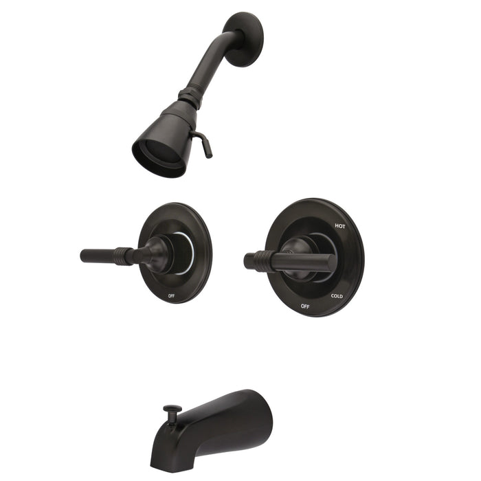 Vintage KB665ML Two-Handle 4-Hole Wall Mount Tub and Shower Faucet, Oil Rubbed Bronze