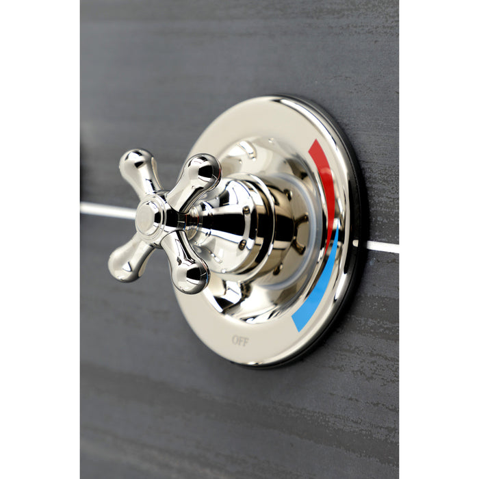 Kingston Heirloom KB666AX - Vintage Double-Handle Pressure Balanced Tub and Shower Faucet, Polished Nickel