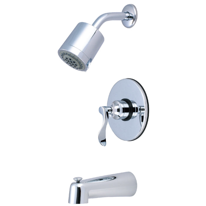 NuFrench KB6691DFL Single-Handle 3-Hole Wall Mount Tub and Shower Faucet, Polished Chrome