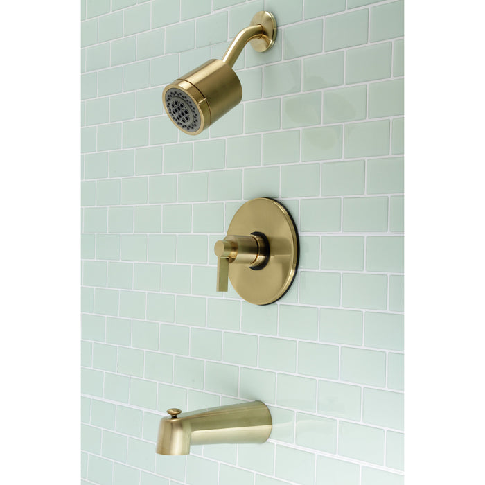 NuvoFusion KB6697NDL Single-Handle 3-Hole Wall Mount Tub and Shower Faucet, Brushed Brass