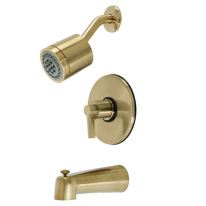NuvoFusion KB6697NDL Single-Handle 3-Hole Wall Mount Tub and Shower Faucet, Brushed Brass