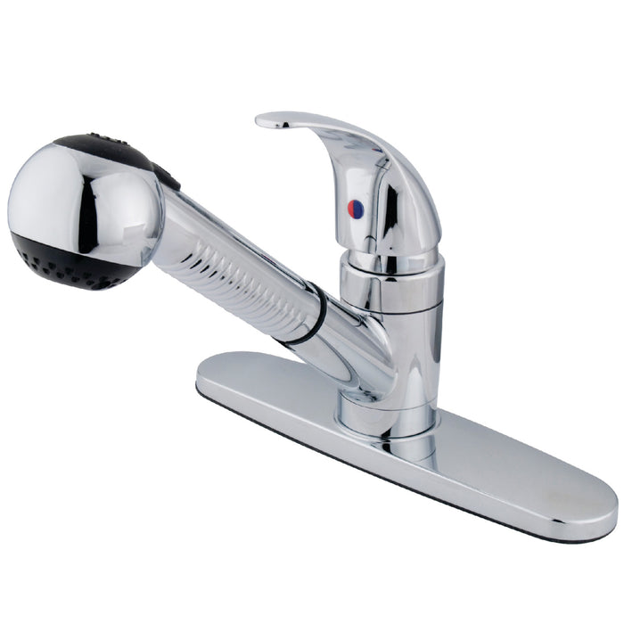 KB6701LLSP Single-Handle 1-or-3 Hole Deck Mount Pull-Out Sprayer Kitchen Faucet, Polished Chrome